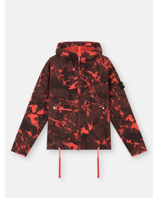 Stone Island Red 4100069 Scan Camo On Stretch Ripstop-Ovd for men