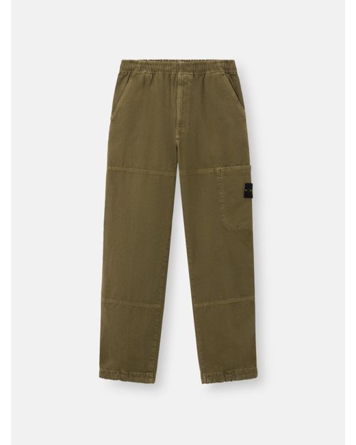 Stone Island Green 3100005 Organic Panama Cotton 'Old' Effect for men