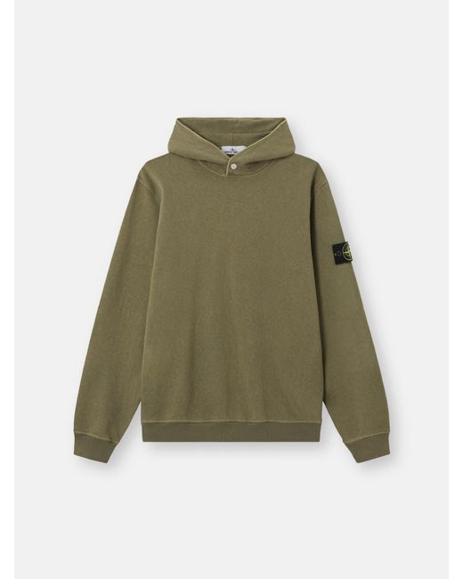 Stone Island Green 6100031 Malfilé Fleece 'Old' Effect for men