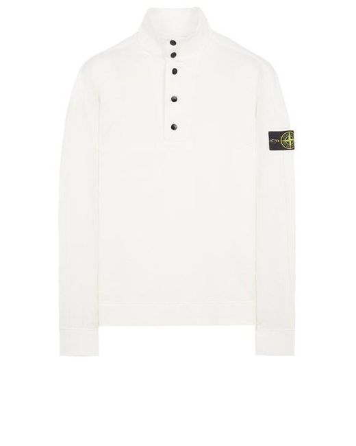 Stone Island White Sweatshirt Cotton, Elastane for men