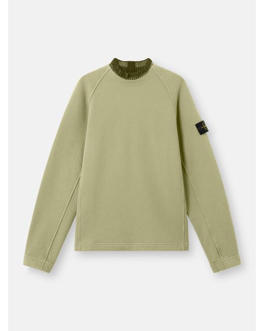 Stone Island Green 6100081 Organic Cotton Diagonal Fleece for men