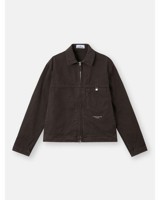 Stone Island Black 4100074 Slub Cotton Batavia-Tc S. I. Marina for men