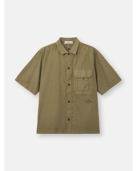 Stone Island Green Short Sleeves Shirt for men