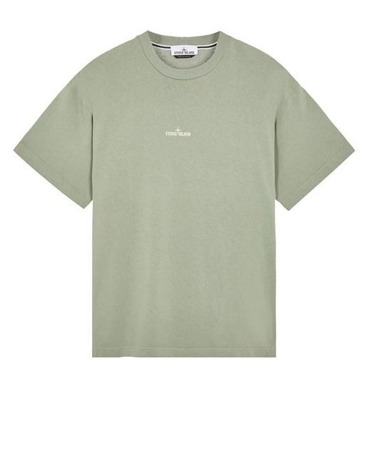 Stone Island Green Short Sleeve T-shirt Cotton for men
