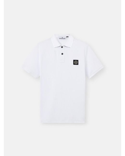 Stone Island White 2200008 Organic Cotton Piqué With Stretch for men