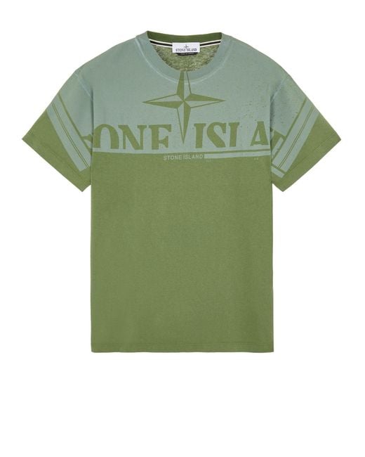Stone Island Short Sleeve T-shirt Cotton in Olive Green (Green) for Men |  Lyst