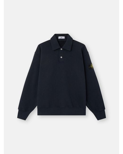 Stone Island Blue 6100054 Tubular Cotton Fleece for men