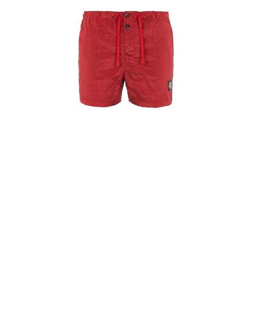 Stone Island Red Beach Shorts Polyamide for men