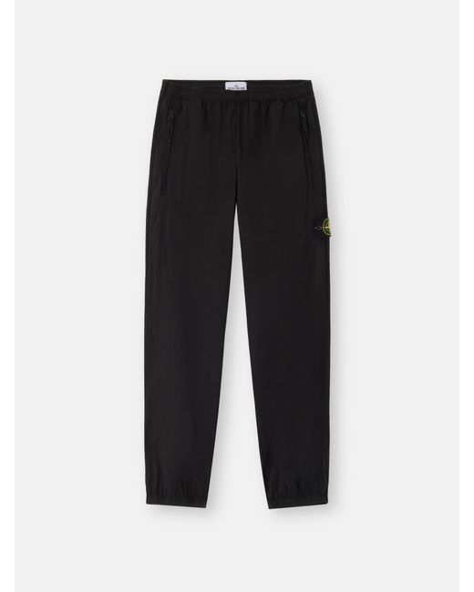 Stone Island Black Cotton Loose Pants for men