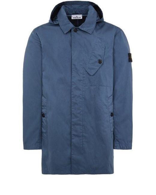 Stone Island Blue Long Jacket Cotton for men