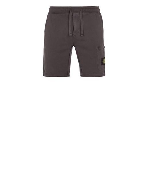 Stone Island Gray Fleece Bermuda Shorts Cotton for men