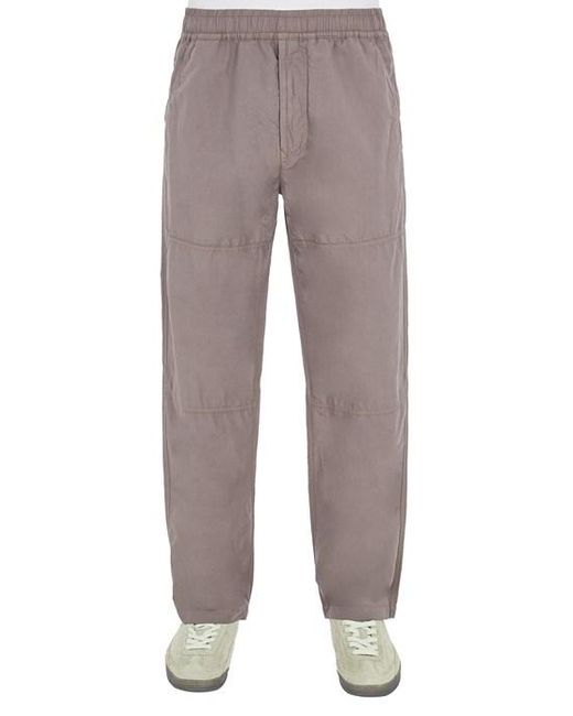 Stone Island Gray Trousers Cotton, Linen for men