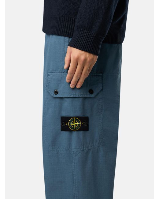 3100011 Organic Cotton Ripstop Stone Island de hombre de color Blue