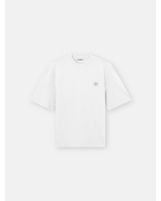 Stone Island White 2100030 Combed Organic Cotton Jersey for men
