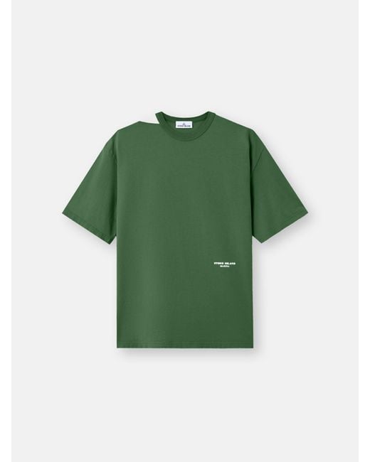 Stone Island Green 2100018 Combed Organic Cotton Jersey S. I. Marina for men