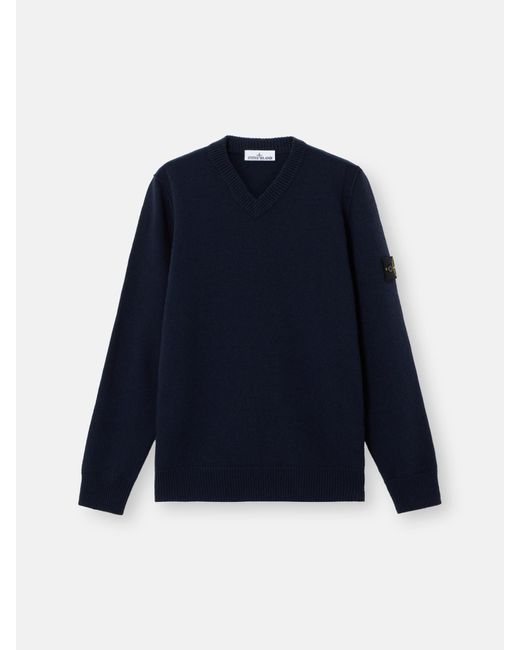 5100033 Lambswool di Stone Island in Blue da Uomo