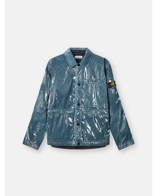 Stone Island Blue 4100065 Mussola Prismatica 'Pietra' for men