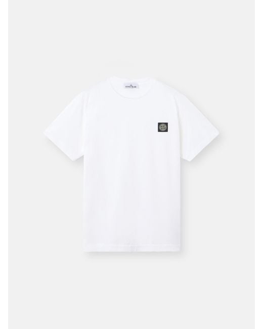 Stone Island White 2100027 60/2 Cotton Jersey for men