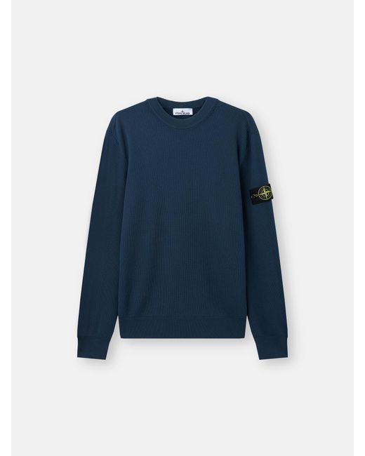 Stone Island Blue 5100154 Ribbed Soft Organic Cotton for men