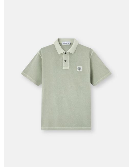 Stone Island Green 2200013 Organic Cotton Jersey 'Fissato' Effect for men