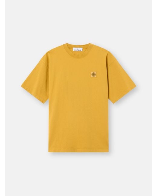 Stone Island Yellow 2100030 Combed Organic Cotton Jersey for men