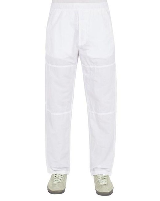 Stone Island White Trousers Cotton, Linen for men