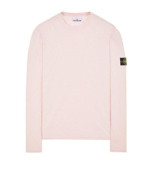 Stone Island Pink Sweater Cotton, Polyamide for men