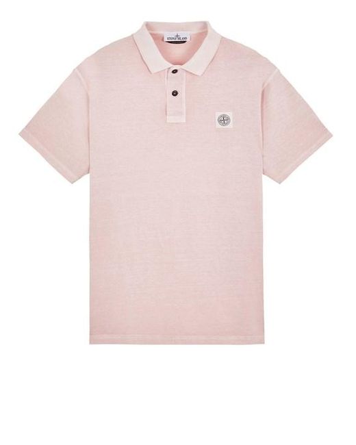 Stone Island Pink Polo Shirt Cotton for men