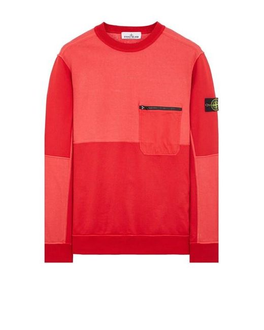 Stone Island Red Sweatshirt Cotton for men