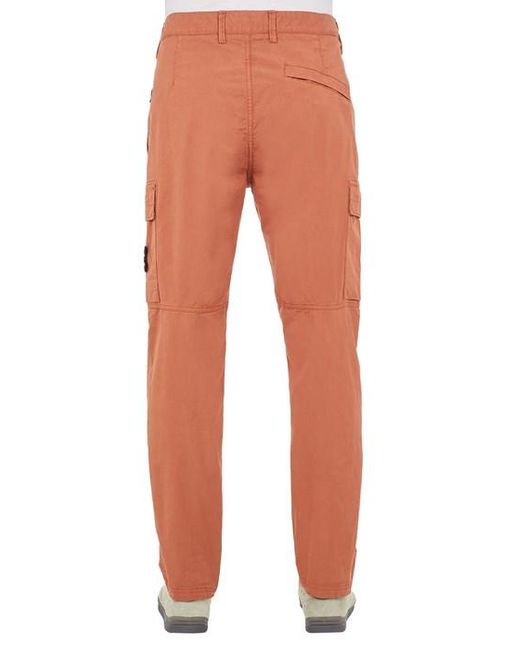 Pantalone cotone, elastan di Stone Island in Orange da Uomo