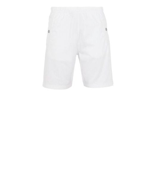 Stone Island White Fleece Bermuda Shorts Cotton for men