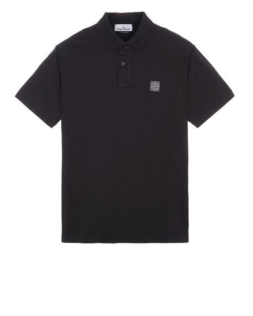 Stone Island Black Polo Shirt Cotton for men