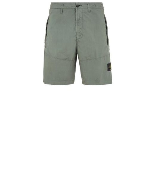 Stone Island Green Bermuda Shorts Cotton, Elastane for men