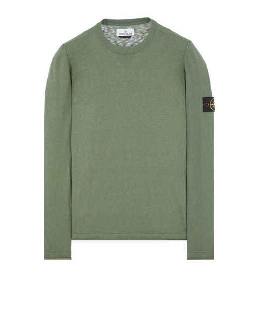 Stone Island Green Sweater Cotton, Polyamide for men
