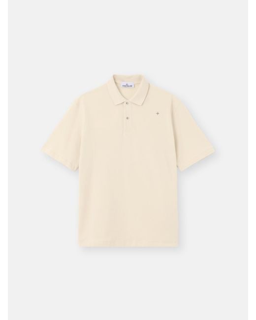 Stone Island White 2200003 50/2 Organic Cotton Piqué S. I. Stellina for men