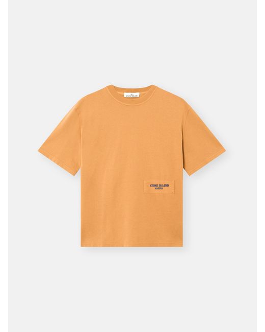 2100023 Combed Organic Cotton Jersey Marina Stone Island pour homme en coloris Orange