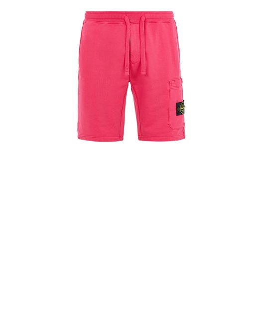 Stone Island 64651 Garment-dyed Cotton Fleece in Pink for Men - Lyst