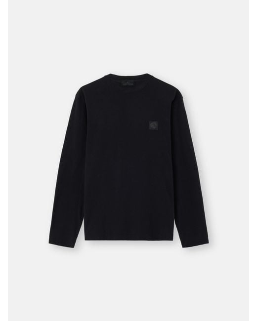 Stone Island Black 2100024 Organic Cotton Jersey Crepe S. I. Ghost for men
