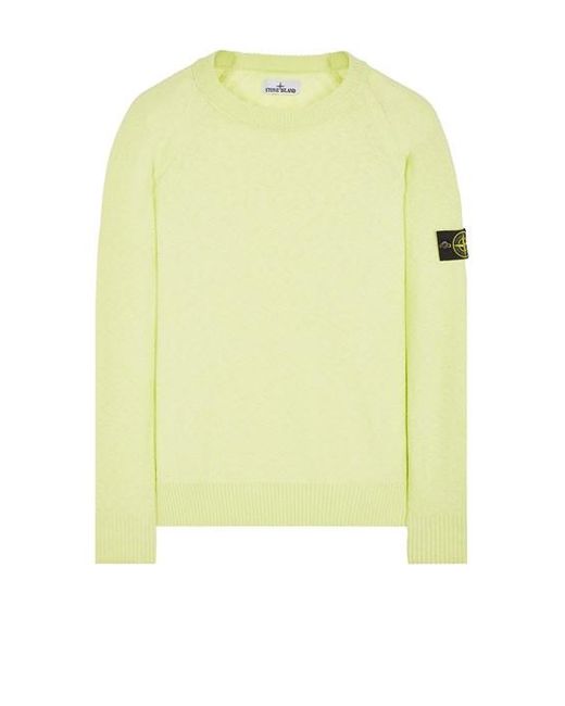 Stone Island Yellow Sweater Cotton, Polyamide for men