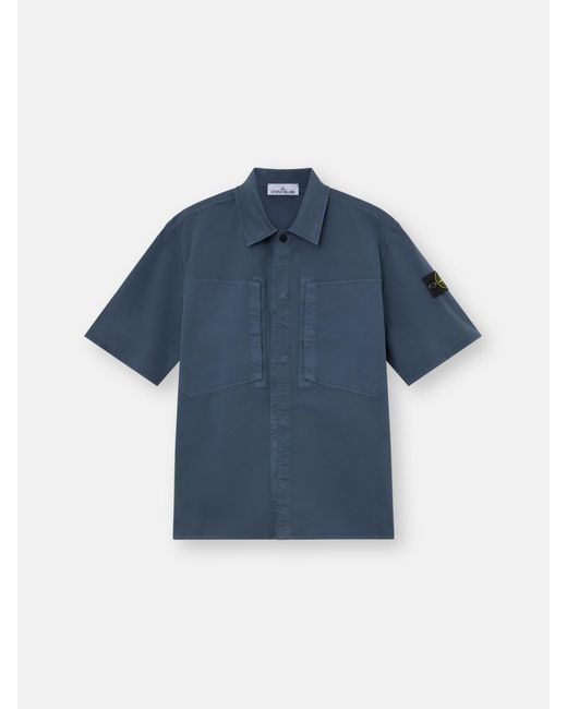 Stone Island Blue 1200037 Stretch Organic Cotton Twill for men