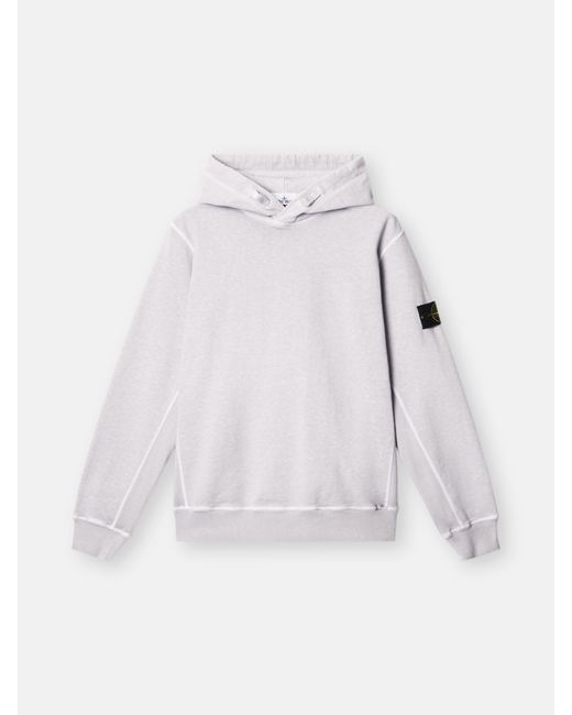 Stone Island 6100037 Malfilé Fleece 'Old' Effect in White für Herren
