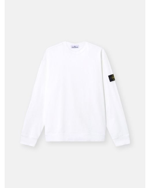 Stone Island White 6100057 Heavy Organic Cotton Jersey for men