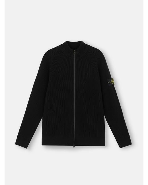 Stone Island Black 519C2 Full Rib Rws Wool for men