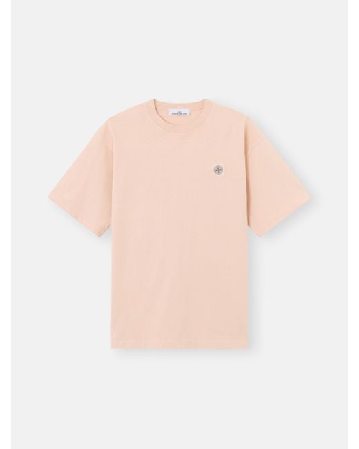 2100030 Combed Organic Cotton Jersey di Stone Island in Pink da Uomo