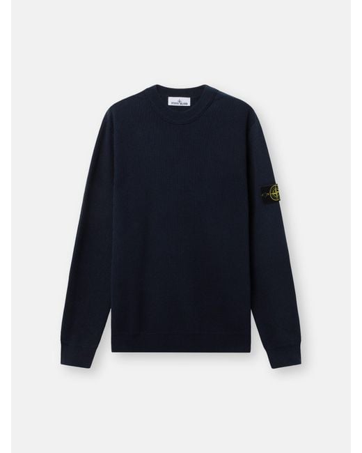 Stone Island Blue 5100154 Ribbed Soft Organic Cotton for men