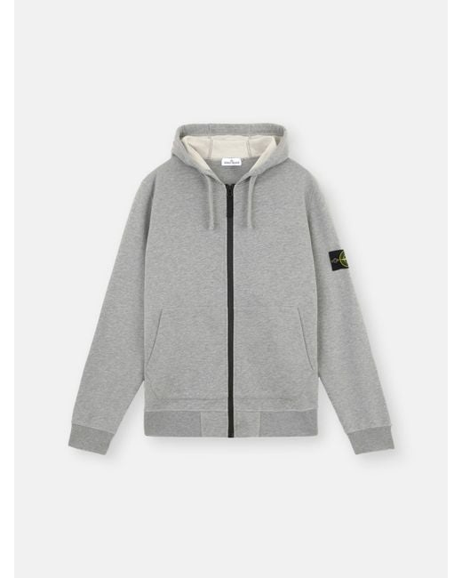 Stone Island Gray 6100061 Organic Mélange Cotton Fleece for men
