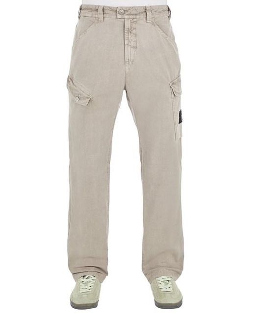 Stone Island Natural Trousers Cotton, Lyocell for men