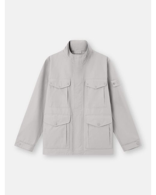 Stone Island Gray 4100035 All-Weather Cotton Canvas S. I. Ghost for men