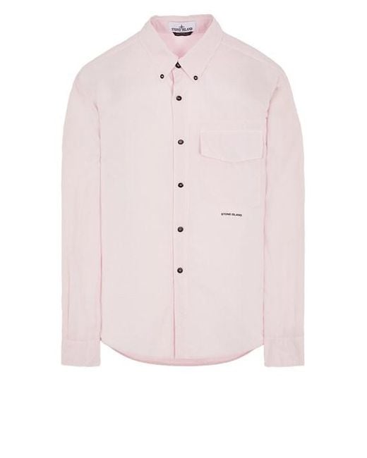 Stone Island Pink Shirts Cotton for men