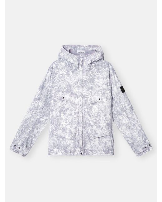 Stone Island White 4100076 Pigment On Tela 'Paracadute' Stretch-Tc for men